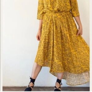 Apiece Apart Turkanna Midi Skirt Tangerine Floral Size 2 NWT